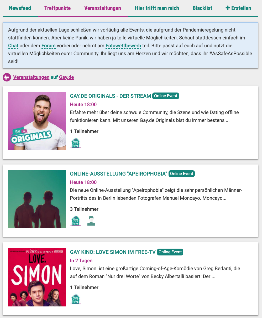 Online-Events in deiner Gay Community