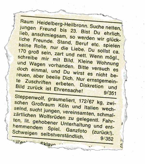 Dein heißer Draht auf Gay.de: Dating-Anzeigen