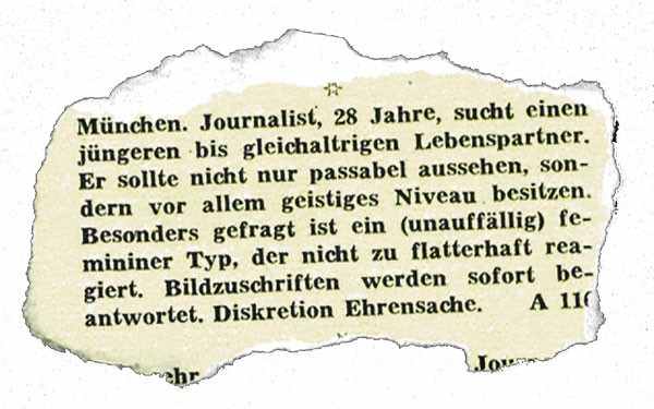 Kontaktanzeigen heute